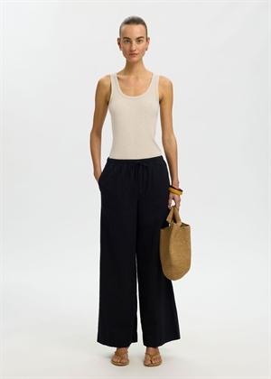 Anna u-neck tank Oatmeal Melange Selected Femme